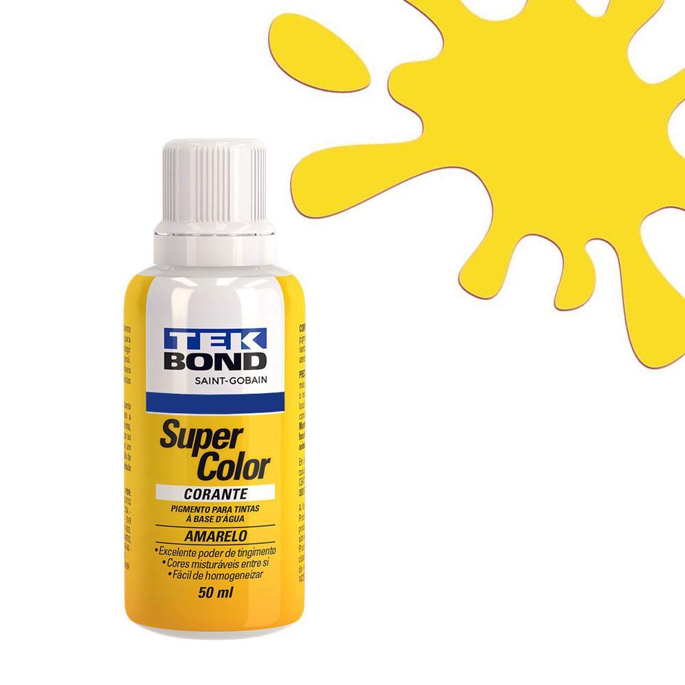 Miniatura Corante Liquido Tintas Super Color Amarelo 50 Ml Tek Bond