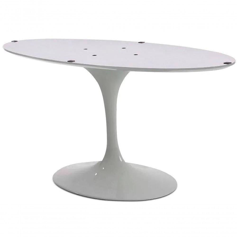 Miniatura Base De Mesa De Jantar Saarinen Oval Para Tampo De 198x122 Cm Branca