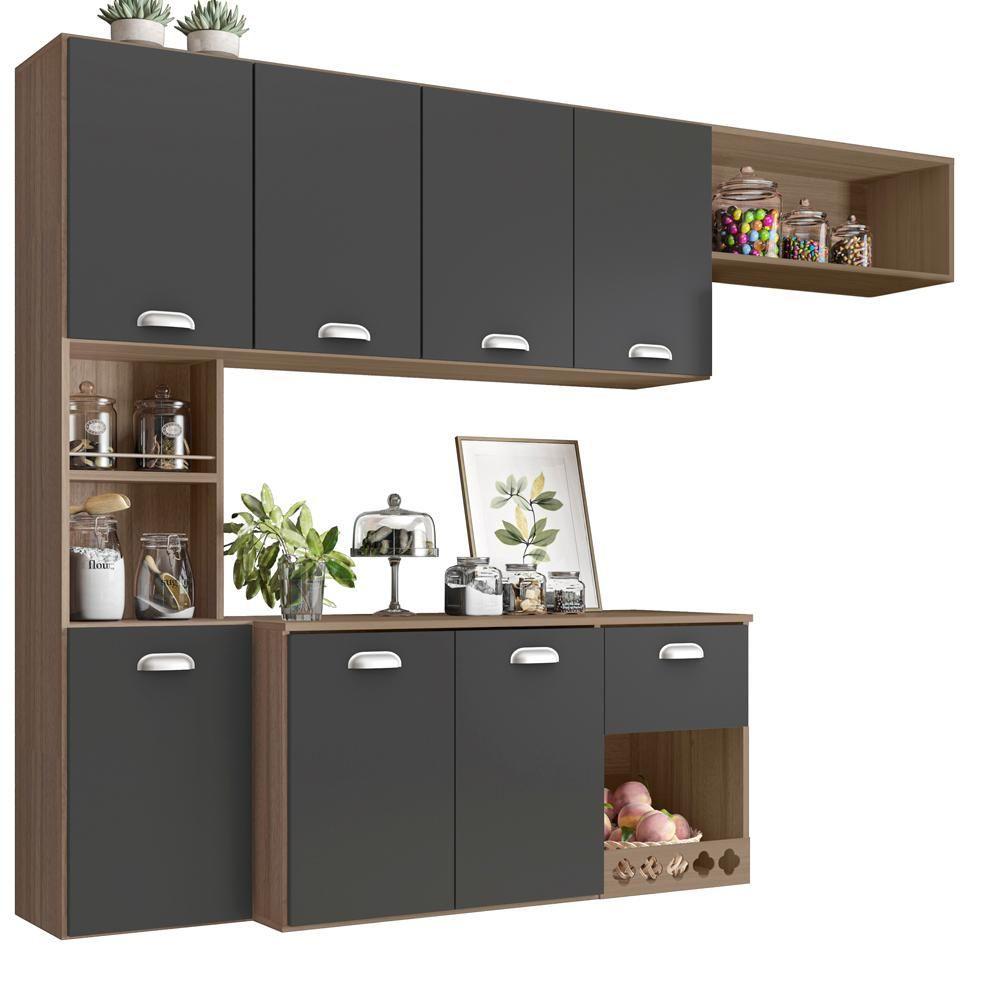 Miniatura Cozinha Compacta 7Pts 10019 Carvalho Oak Grafite