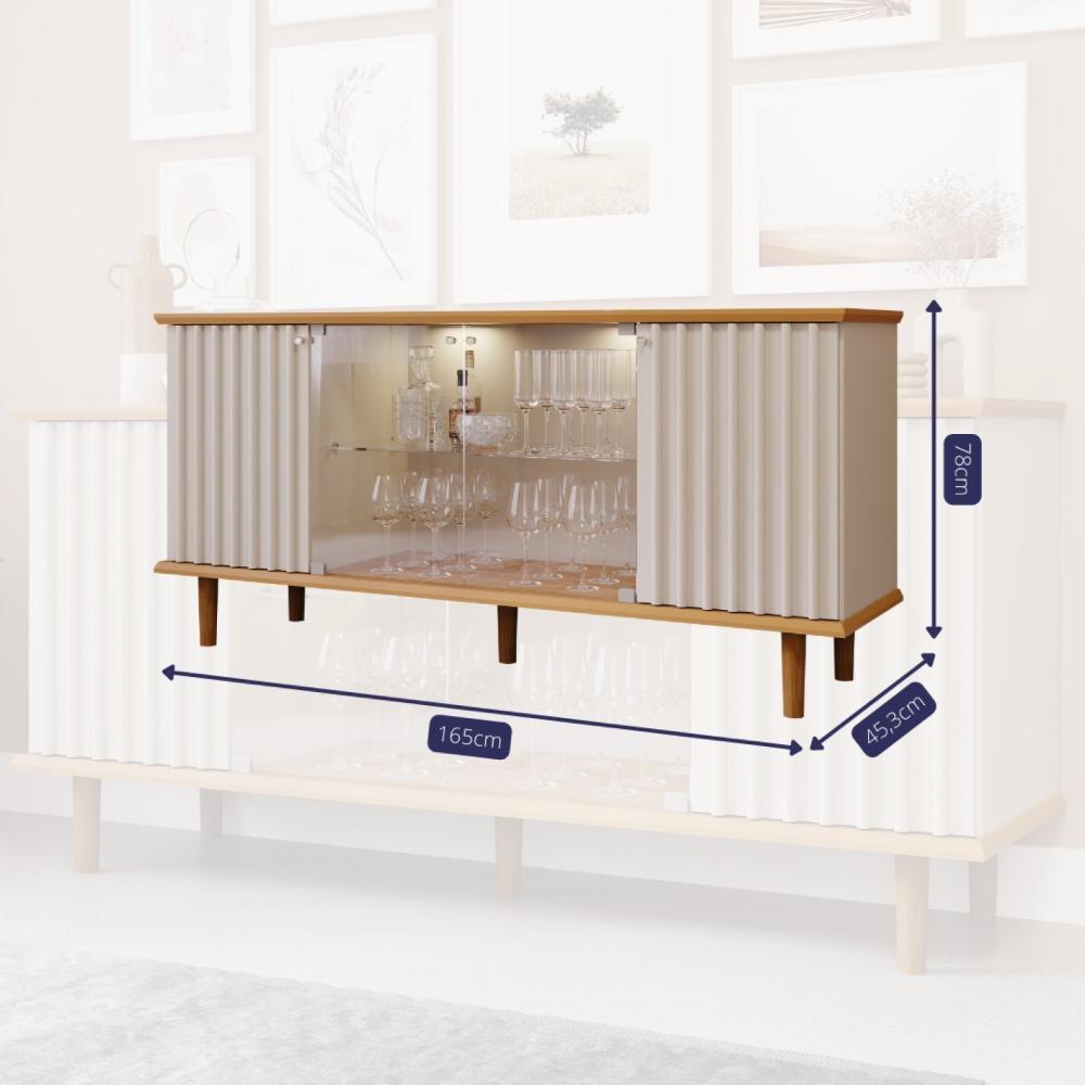 Miniatura Buffet para Sala de Jantar 4 Portas Janice Cimol Nature/Off White