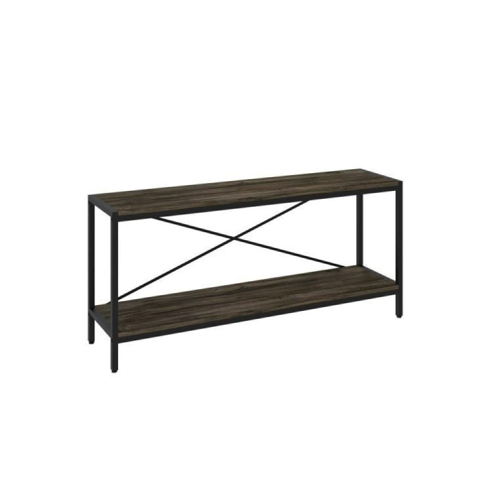 Miniatura Conjunto Rack para TV até 50 Polegadas 1 Nicho Aéreo Estilo Industrial Active Yescasa Carvalho Dark