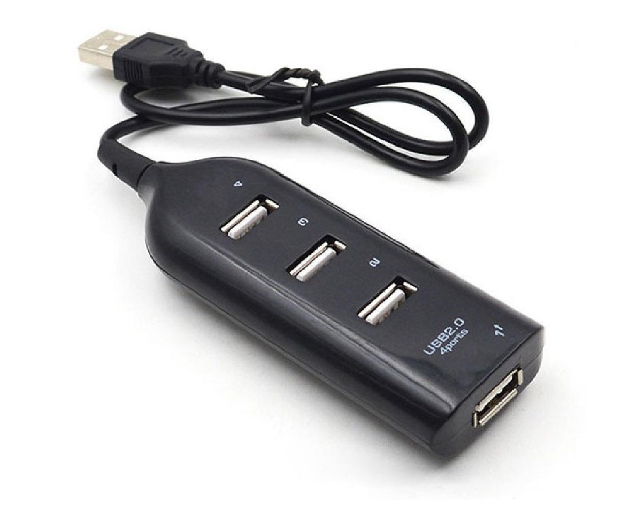 Miniatura Hub Usb Extensor De Portas Usb 2.0 4 Portas Adaptador Usb Preto - Hub - 4 portas