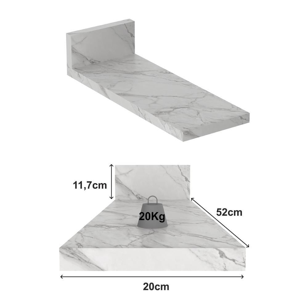 Miniatura Tampo Mdp 25mm Para Balcão De Cozinha 20cm Multimóveis Cr20420 Mármore Branco Mármore Branco