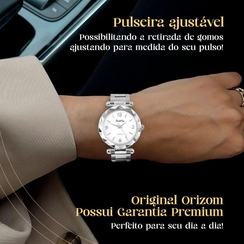 Miniatura Relogio Feminino Aço Prata + Caixa + Brincos Garantia Delicado Ajustavel Qualidade Premium Social
