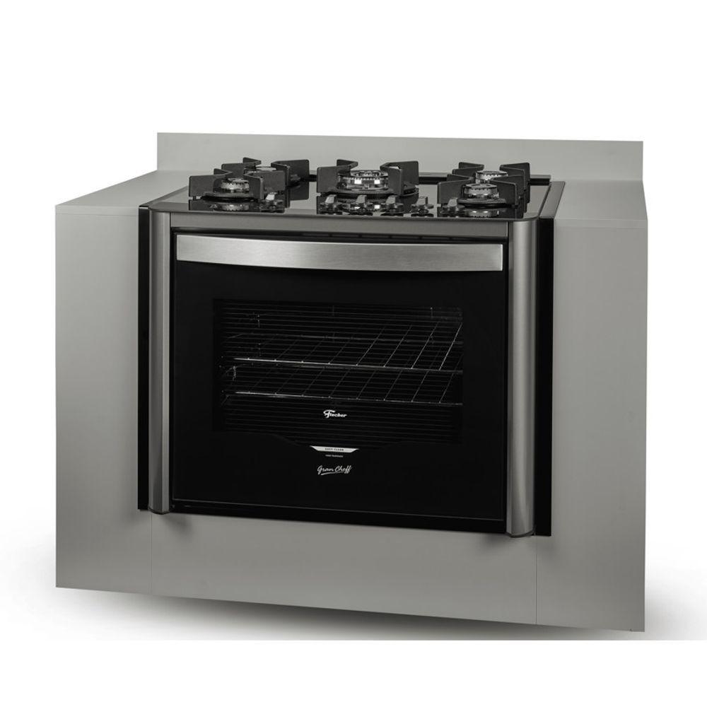 Miniatura Fogão De Embutir Fischer 5Q TC Gran Cheff Gás Com Dourador 220V