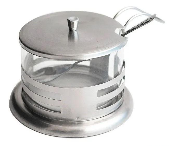 Miniatura Açucareiro Inox e Acrílico 200ml - Organização e Praticidade