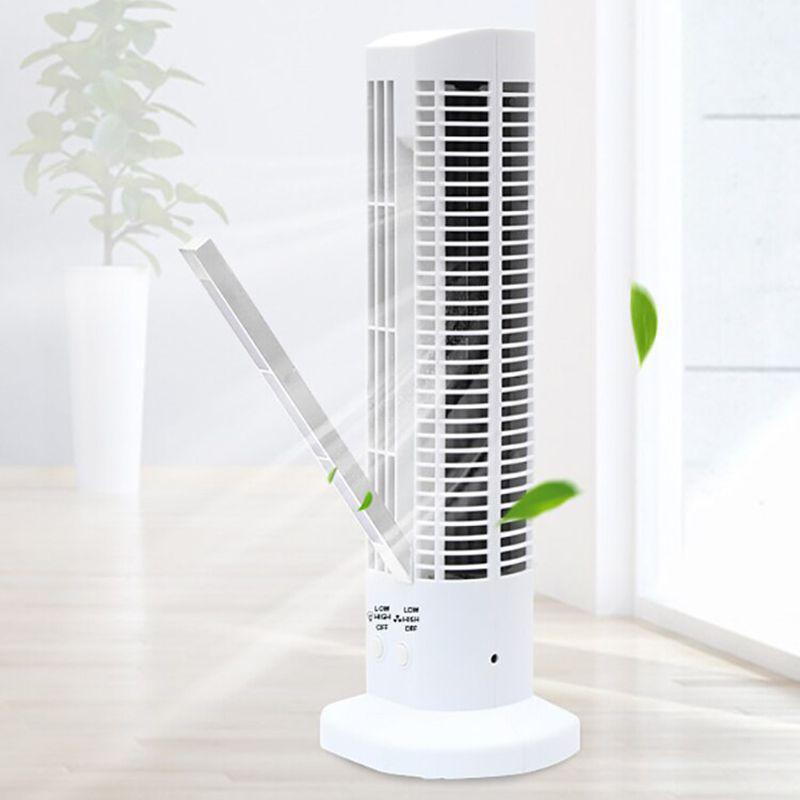 Miniatura Mini Ventilador Abajur Vertical Torre Usb Mesa Branco
