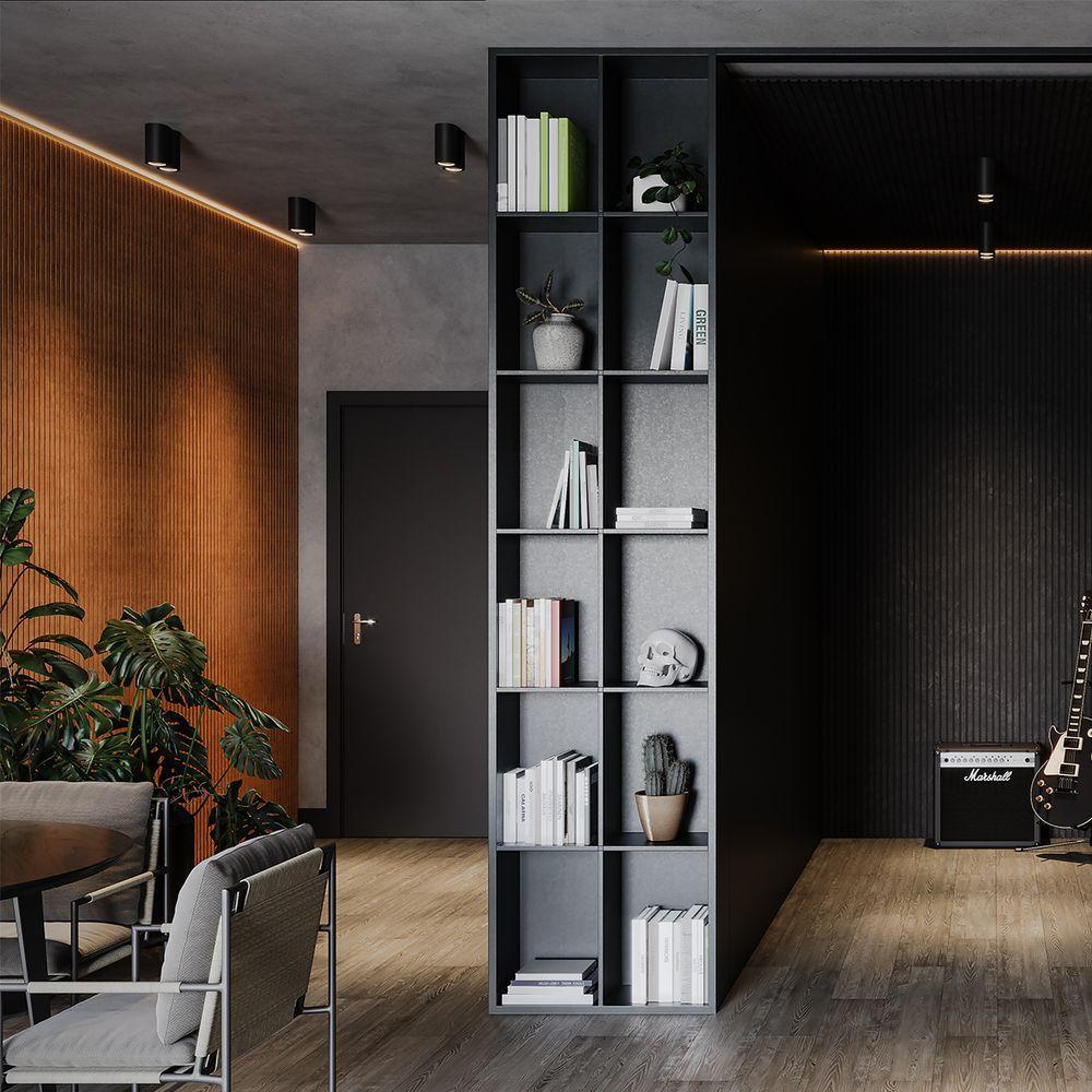 Miniatura Painel Ripado Eva Laminado Autocolante 10cm Urban Metro M² Black Com Textura Preto