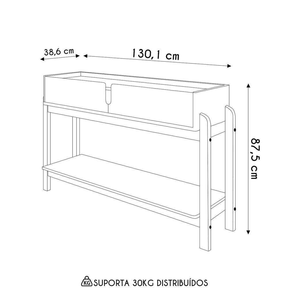Miniatura Aparador De Sala 2 Gavetas 130cm Nay C14 Branco/cedro - Mpozenato