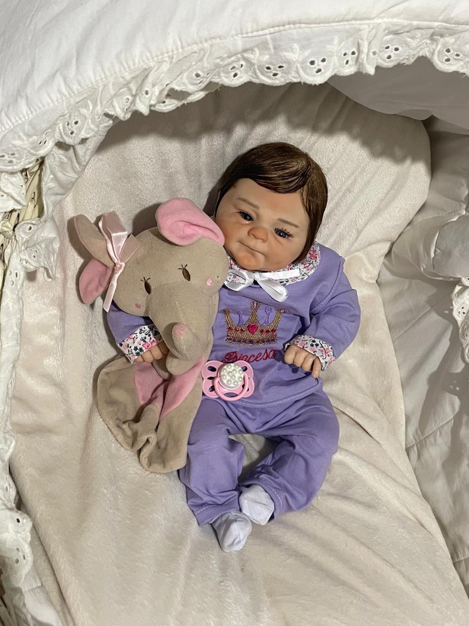 Miniatura Bebe Reborn Menina Boneca Silicone Realista