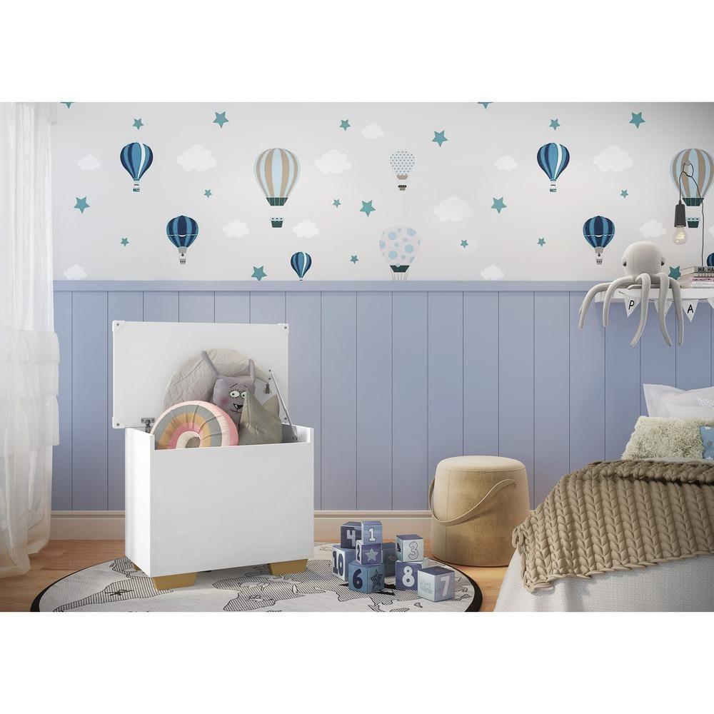 Baú Organizador Caixa de Brinquedos Multimóveis Branco