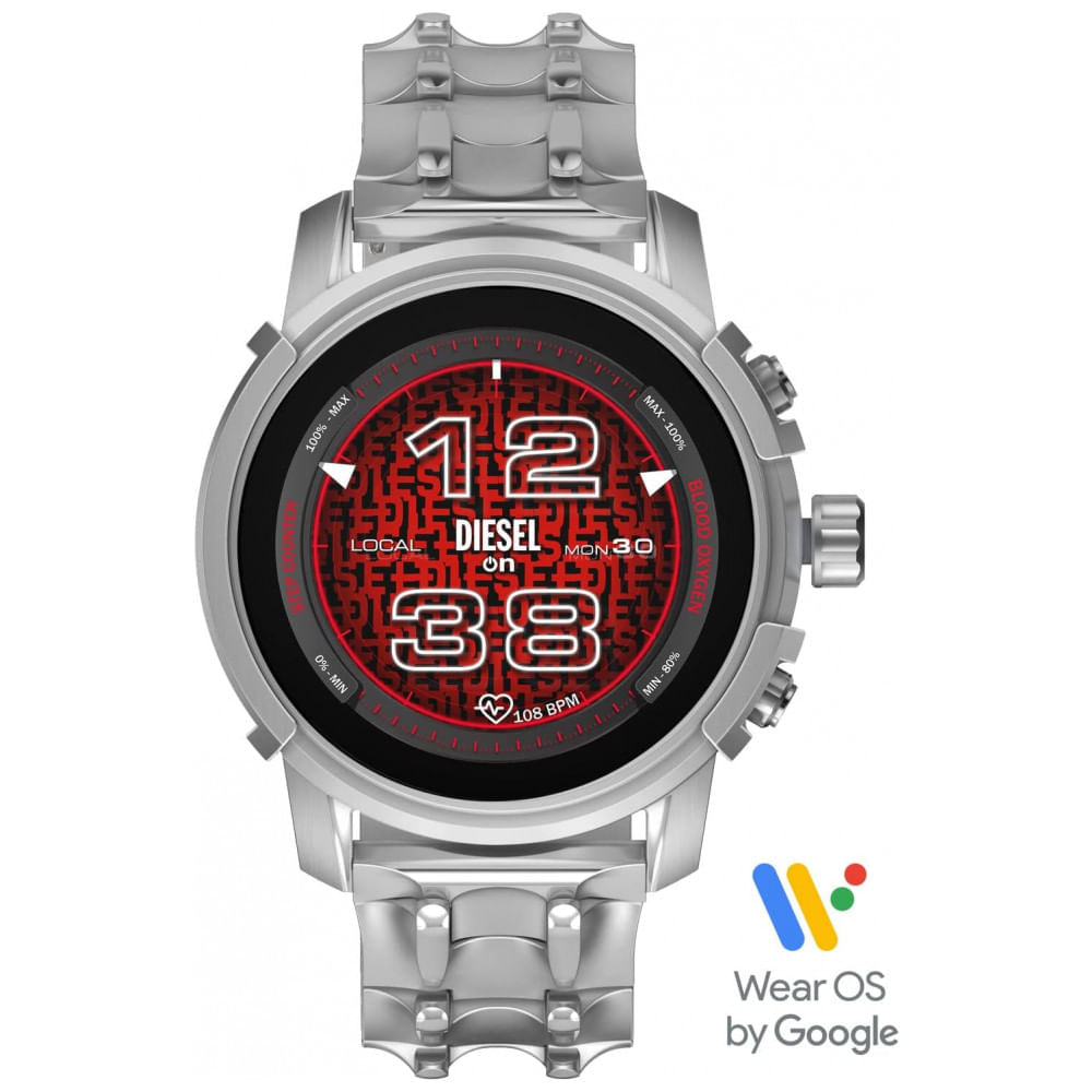Smartwatch com Alexa Embutida, Frequência cardíaca, GPS e Mais, Diesel Griffed Gen 6, Prata