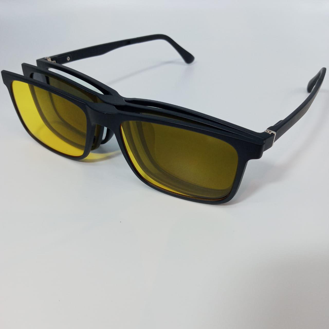 Miniatura Óculos 3 Em 1 - Clipon 3 Lentes Dia, Noite E Solar Com Uv400