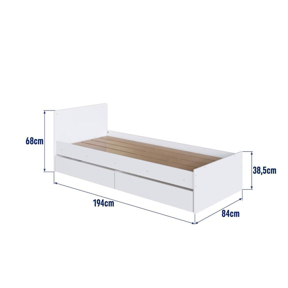 Berço Multifuncional com Cama Auxiliar 3 Gavetas Malu Branco