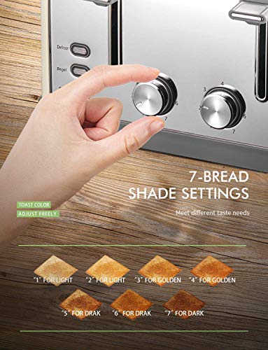 Miniatura Torradeira Elétrica Yabano 4 Fatias Bandeja Removível Aço Inoxidável Prata 110V