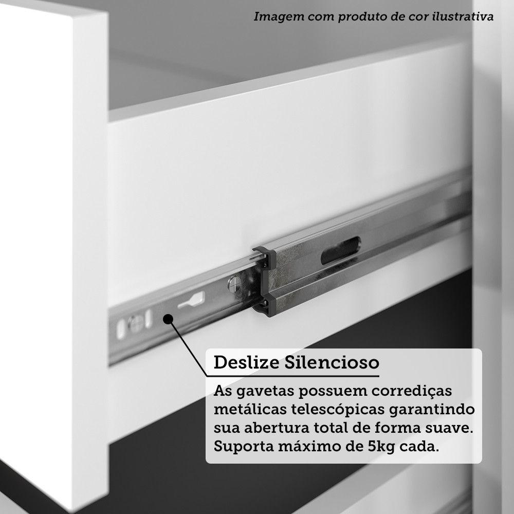Miniatura Balcão De Cozinha Para Pia 120cm 2 Portas E 3 Gavetas Classi Freijó/petala Rosa