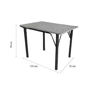 Miniatura Mesa de Jantar Retangular Famais Noruega com 4 Cadeiras – Preta