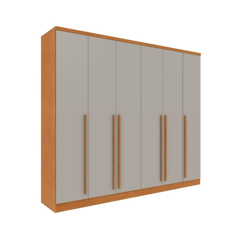 Guarda-roupa Casal 6 Portas Portugal Espresso Móveis Cinamomo / Off White