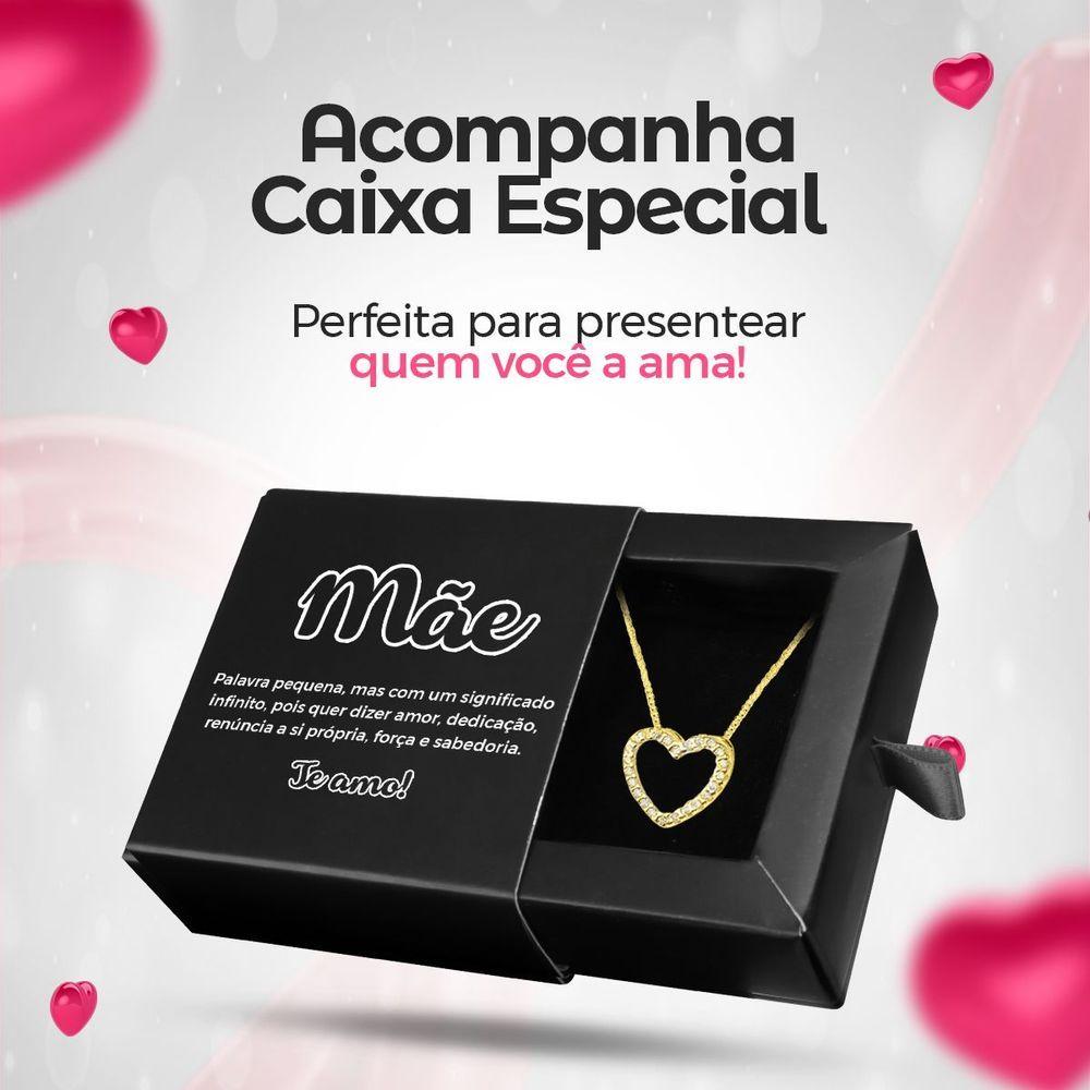 Relogio Feminino Dourado Aço + Colar Mãe Coração + Caixa Social Moda Casual Presente Silicone Strass