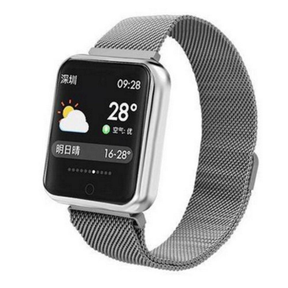 Miniatura Smartwatch Inteligente P70 Pro Bluetooth Pulseira Prata Bluetooth - Smartwatch - Silicone - P70