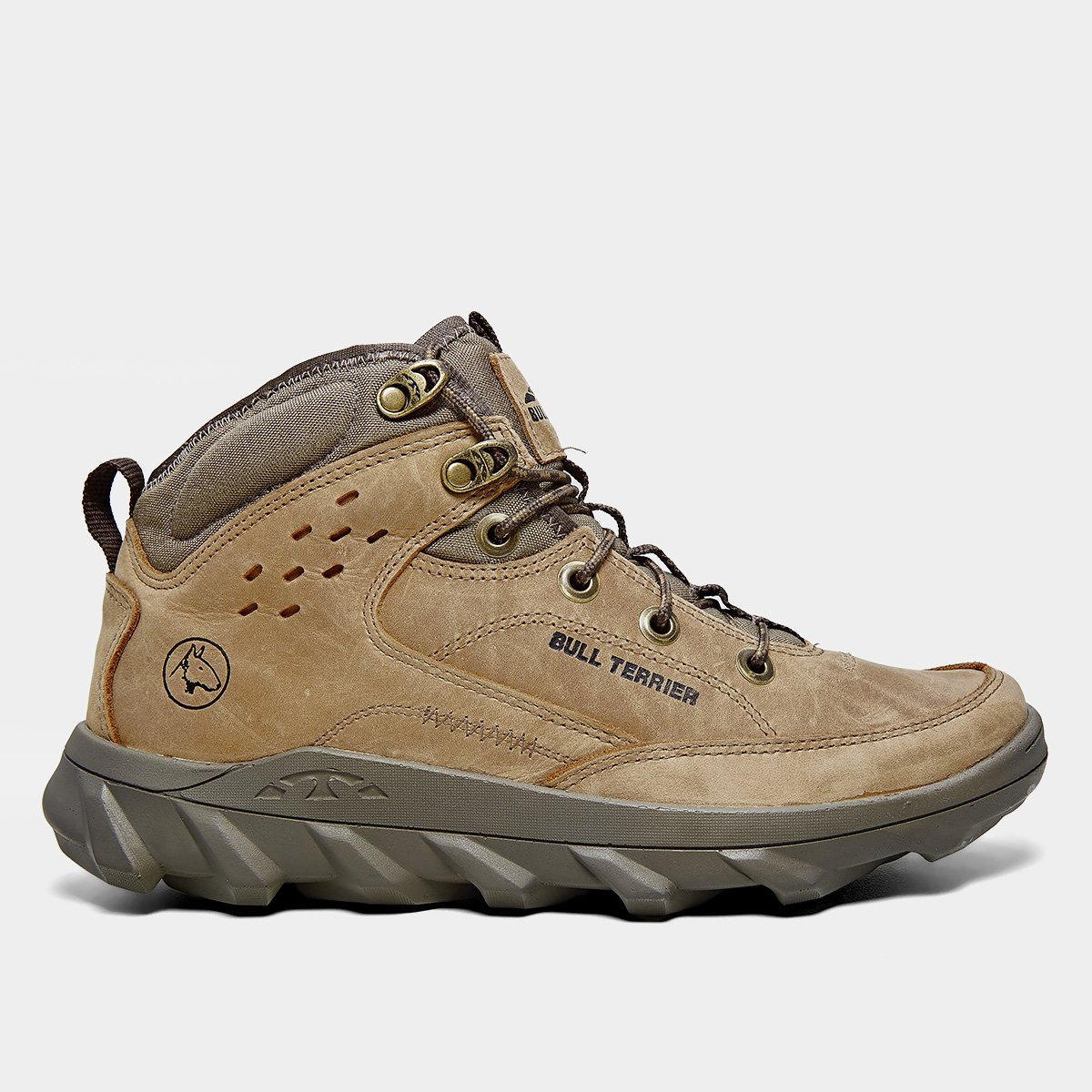 Miniatura Bota Couro Bull Terrier Cargo Masculina Marrom Claro - 40