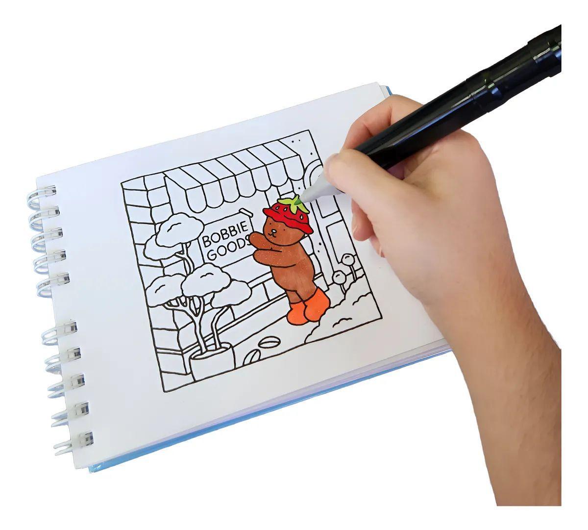 Miniatura Livros De Colorir Bobbie Goods Caderno Capa Dura Antiestress