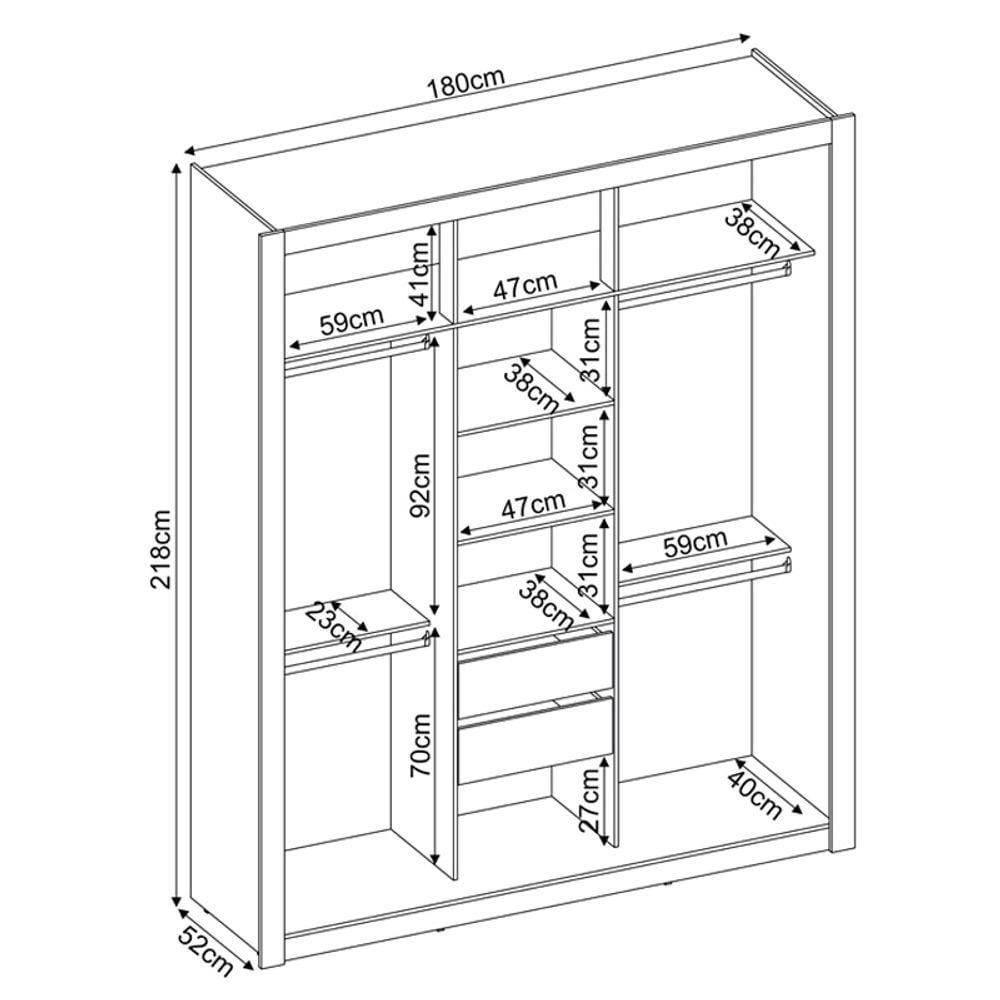 Miniatura Guarda Roupa Casal 3 Portas Vero C/ Pés E Espelho 32270pe Off White