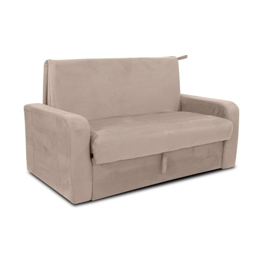 Miniatura Sofá-cama 140cm 2 Lugares Com Baú Multimóveis Cr45260 Bege