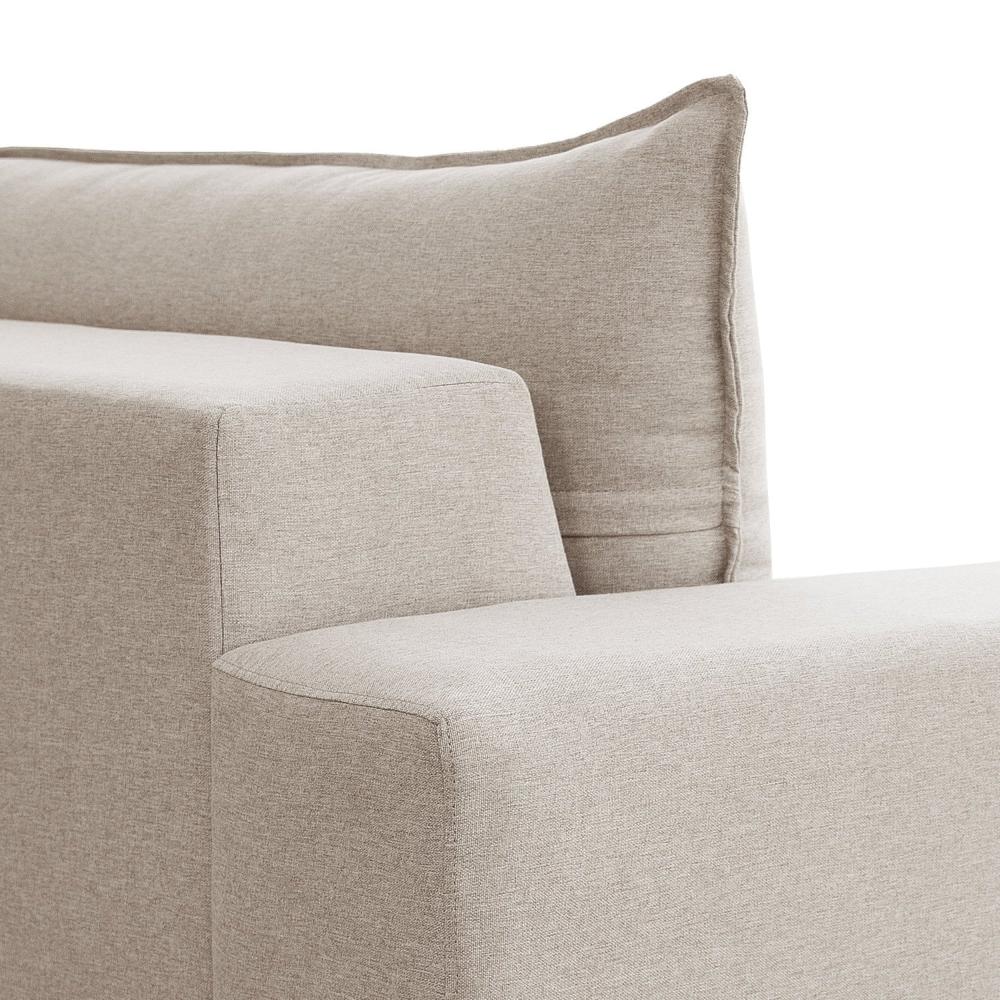 Sofá Retrátil 240cm Barcelona Veludo/Bege Claro