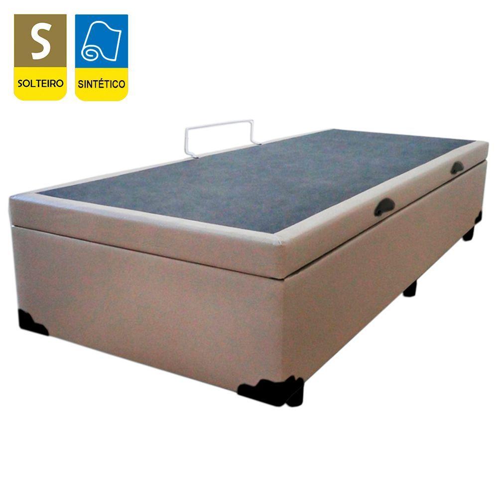 Miniatura Cama Box Baú Solteiro Sintético + Colchão De Espuma D33 Sereneprime 88cm Bege