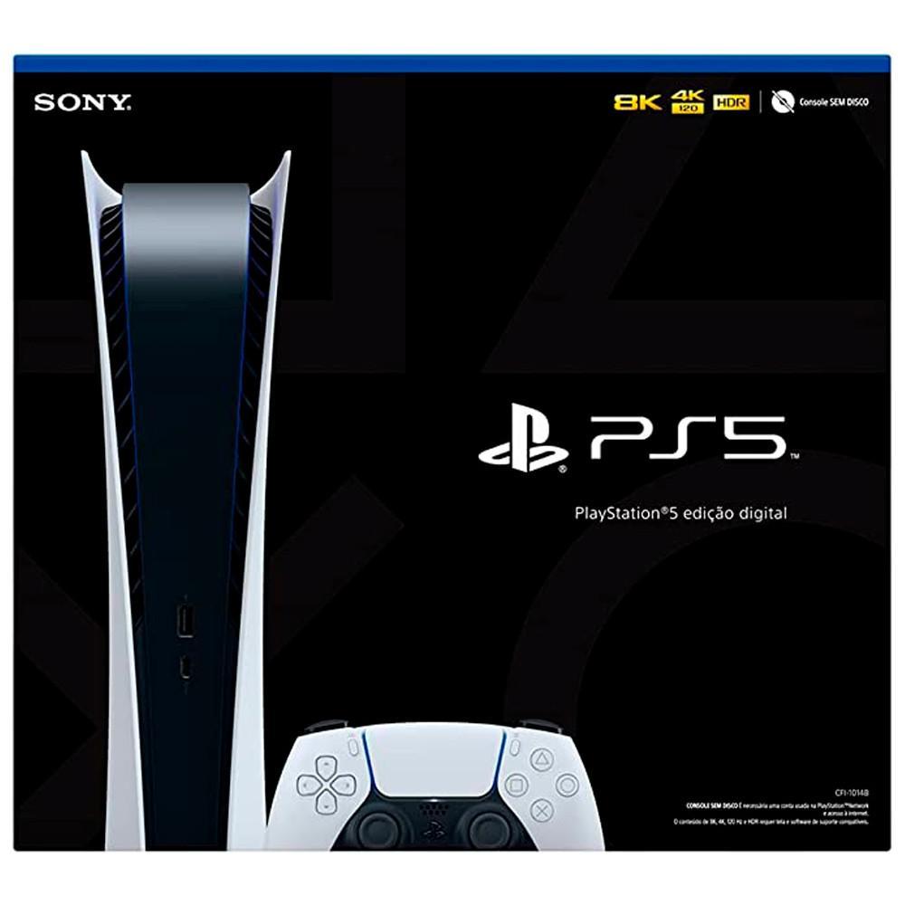 Miniatura Console Playstation 5 Digital Edition Branco + Controle