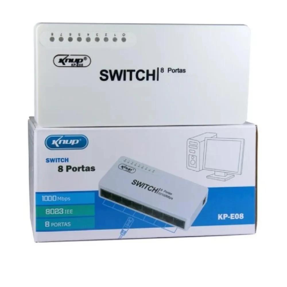 Miniatura Hub Switch P Redes Computadores 8 Portas 10/100/1000Kp-Sw106
