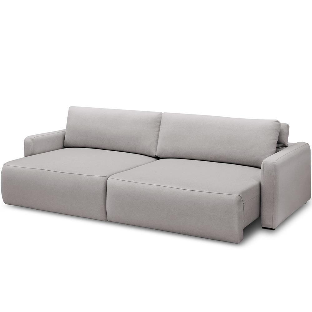Miniatura Sofá Retrátil Reclinável Para Sala De Estar Living 270cm Sevilha F04 Veludo Cinza