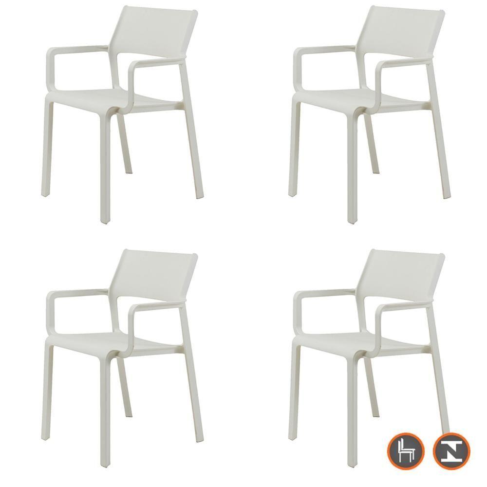 Miniatura Kit 4 Cadeiras Empilhável Inmetro Santorini Fratini Em Polipropileno Cor Nude