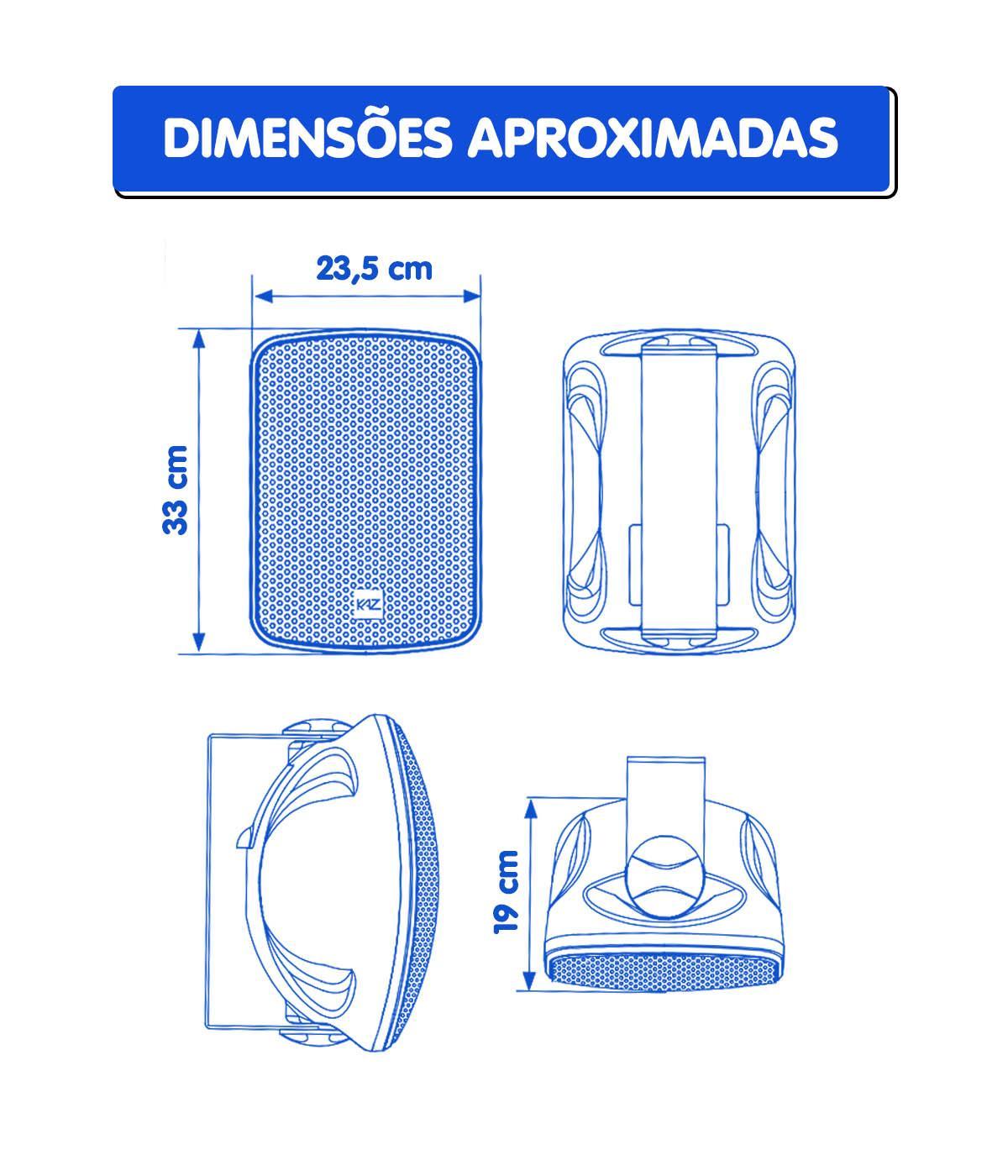 Miniatura Par Caixa Acústica Passiva 6 K6 Preto Kaz Audio 400W Rms