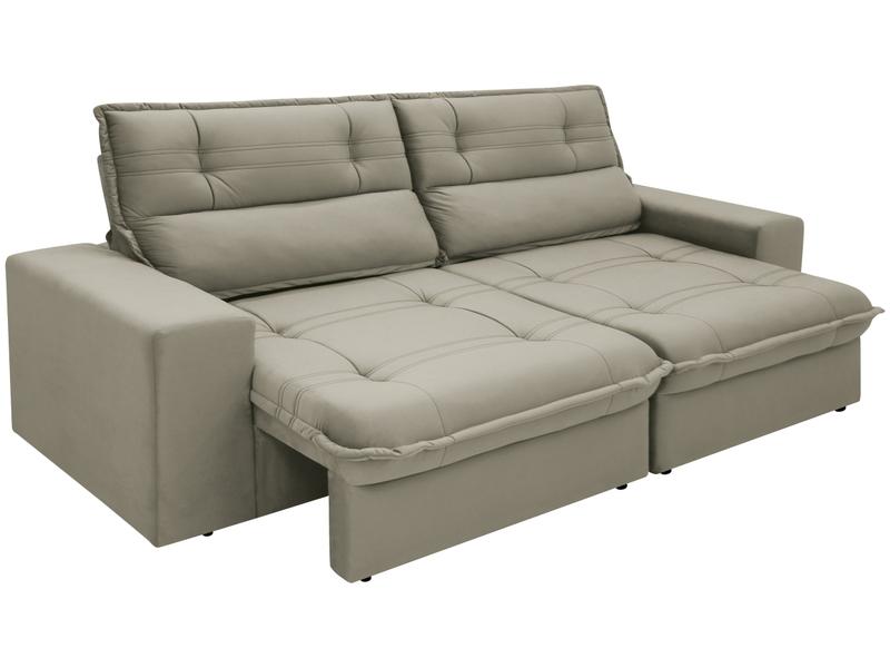 Miniatura Sofá 4 Lugares Retrátil Reclinável Suede Palatino Linoforte Capuccino
