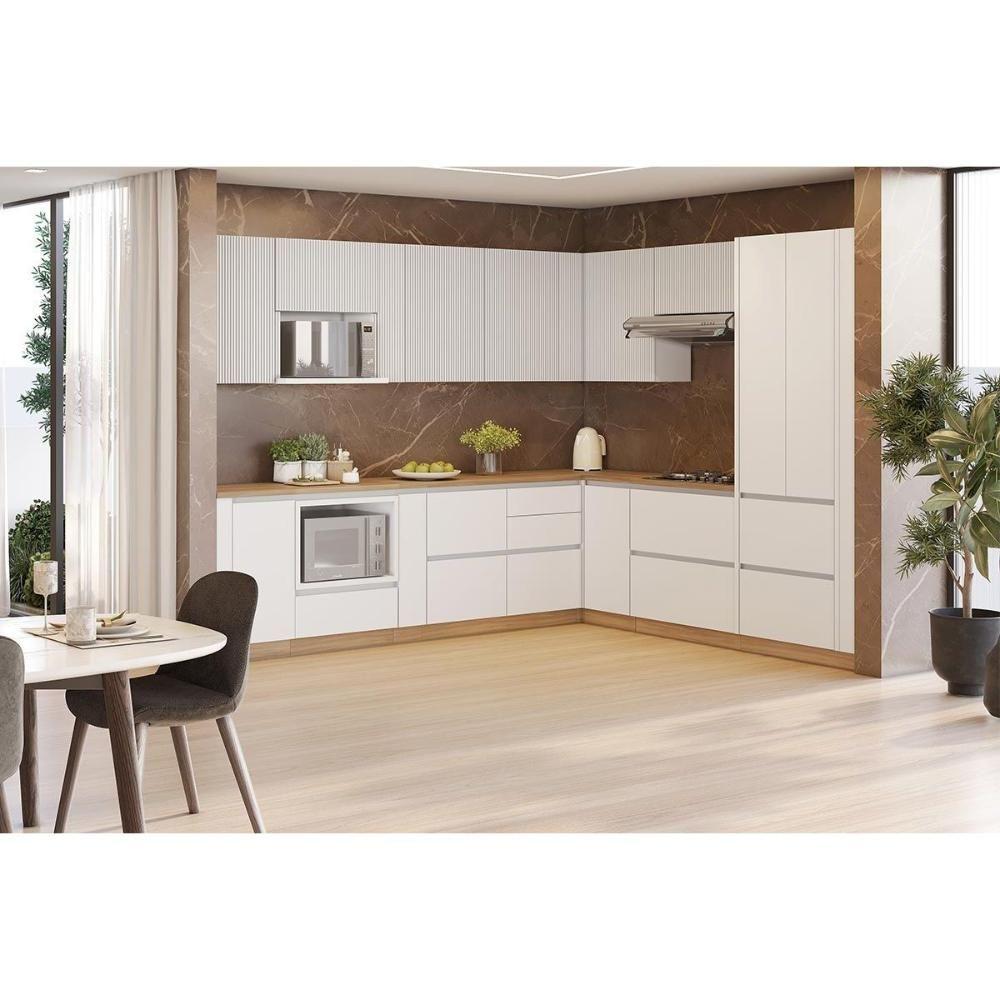 Miniatura Módulo Cozinha Nesher Rainha Kit De Rodapé De Canto Multilinha 80x52x10cm Nature - Nesher