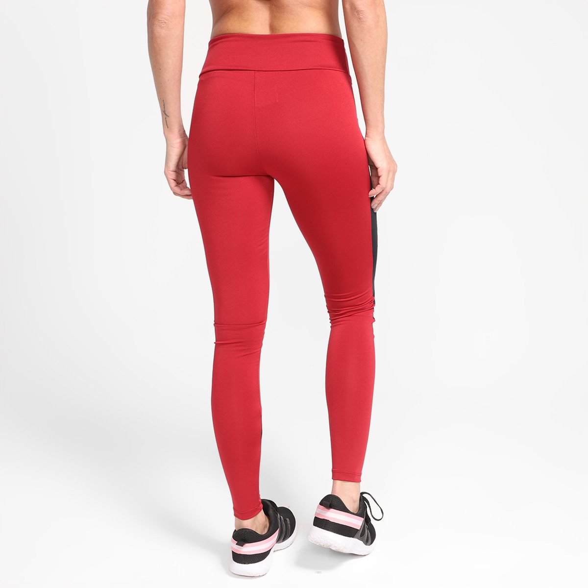 Miniatura Calça Legging Gonew Split Feminina Vinho+Preto - G