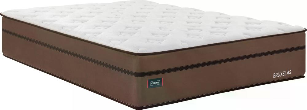 Miniatura Colchão Casal Molas Bonnel 138x188x36cm Bruxelas Mannes Branco/Marrom