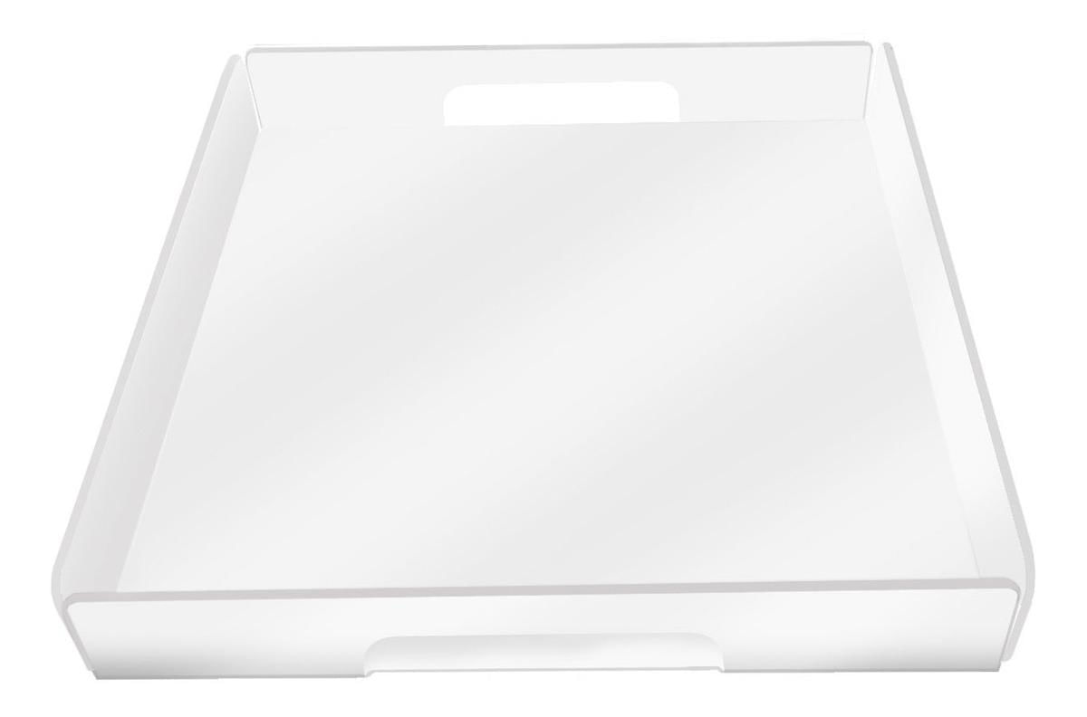 Miniatura Kit 2 Bandejas Organizadoras Acrílico 18X18Cm Transparente