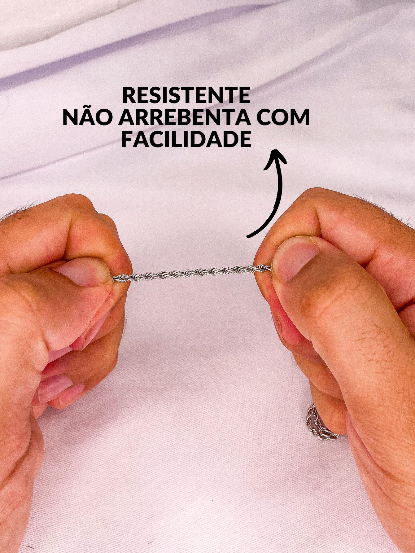 Corrente Cordão Masculino 70Cm Fininho 2Mm Elo Baiano Prata