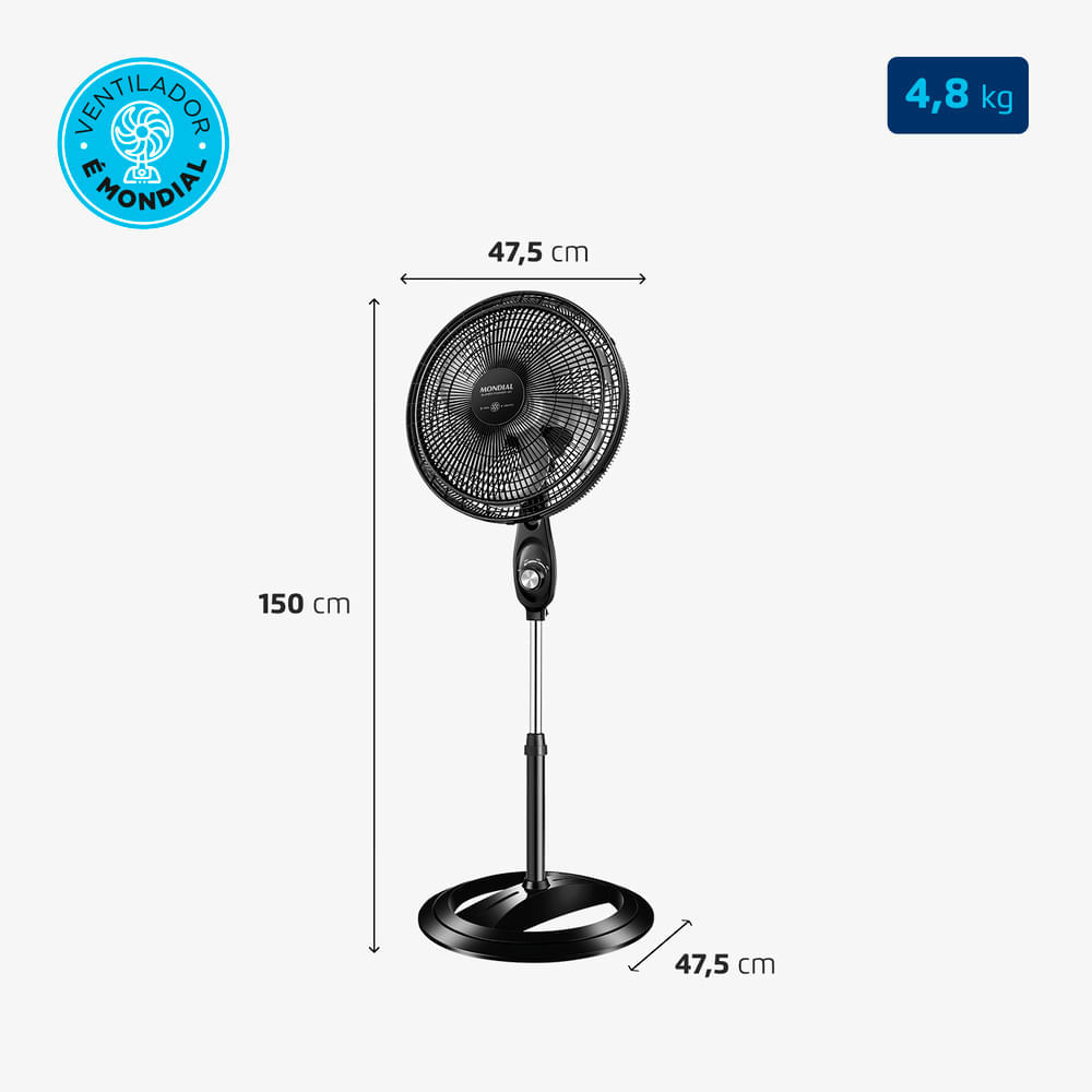 Miniatura Ventilador Coluna Mondial 40cm Super Power  VSP-40C-NB VENT 40CM VSP-40C-NB 127V/60Hz SUPERPOWE