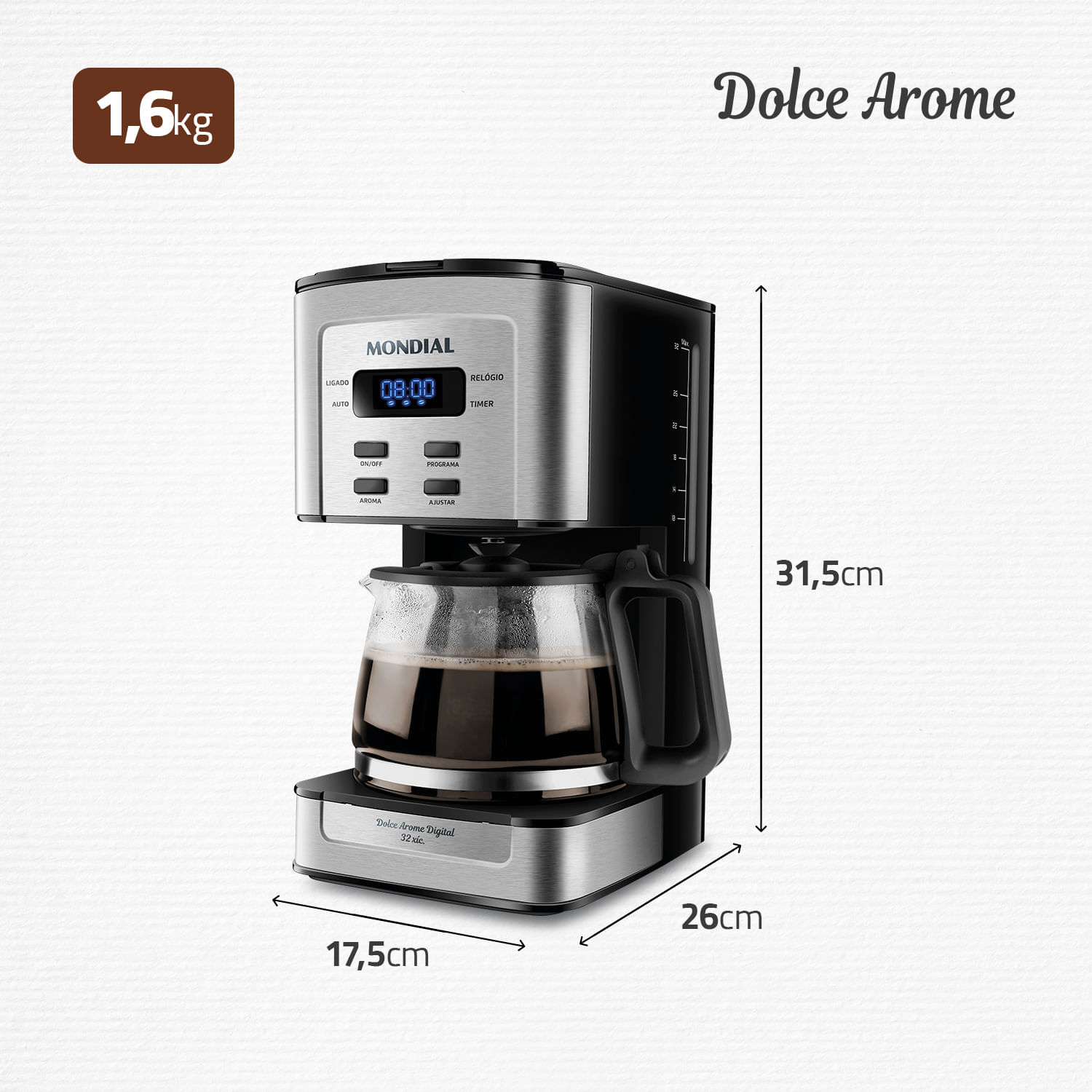 Cafeteira Elétrica Mondial C-44-32X-SDI CAFETEIRA C-44-32X-SDI 127V/60HZ .