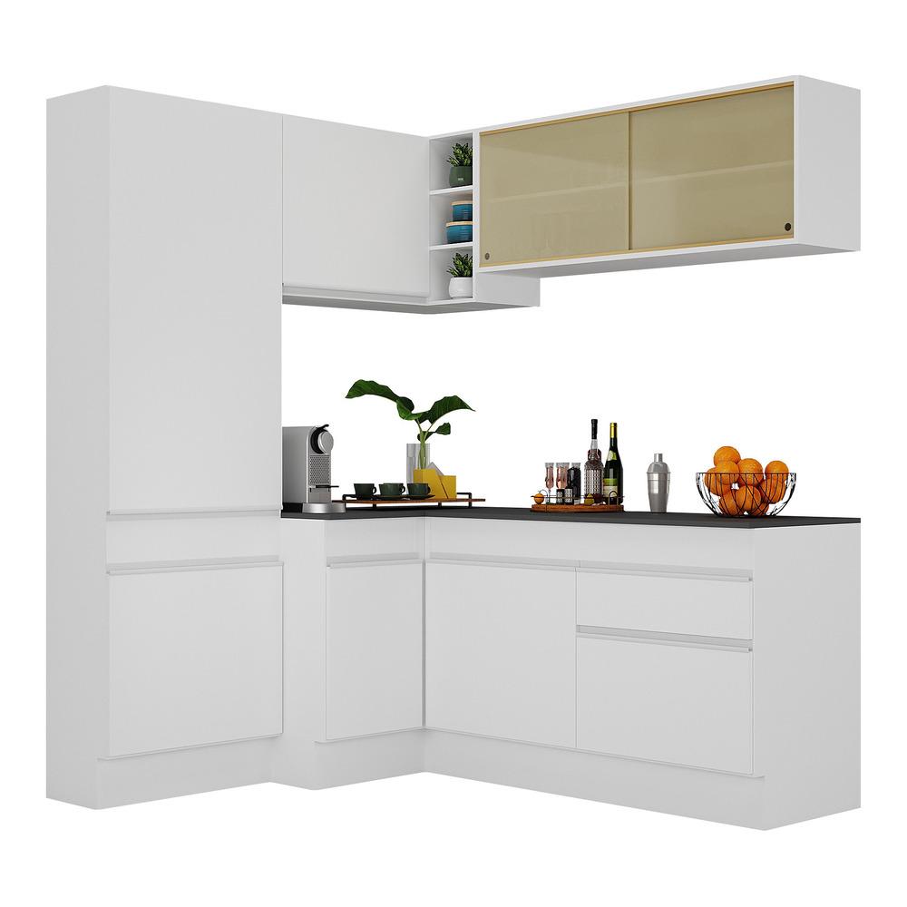 Miniatura Armário Cozinha Completa de Canto Veneza Multimóveis V2089 Branco