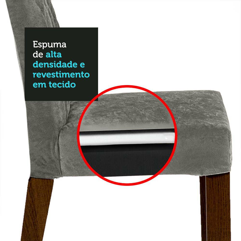 Miniatura Conjunto Sala de Jantar Mesa Tampo de Vidro 6 Cadeiras Geórgia Madesa Rustic/Branco/Silver