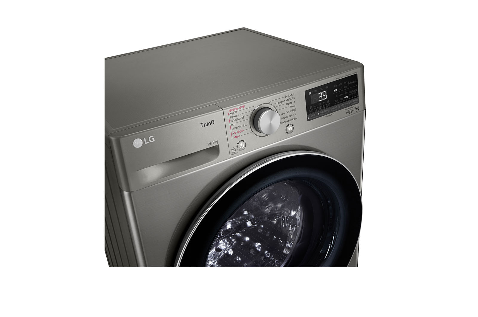 Miniatura Lava e Seca LG Smart VC2 14kg Inox Look com Inteligência Artificial AIDD™ (CV9014PC2) - 110v