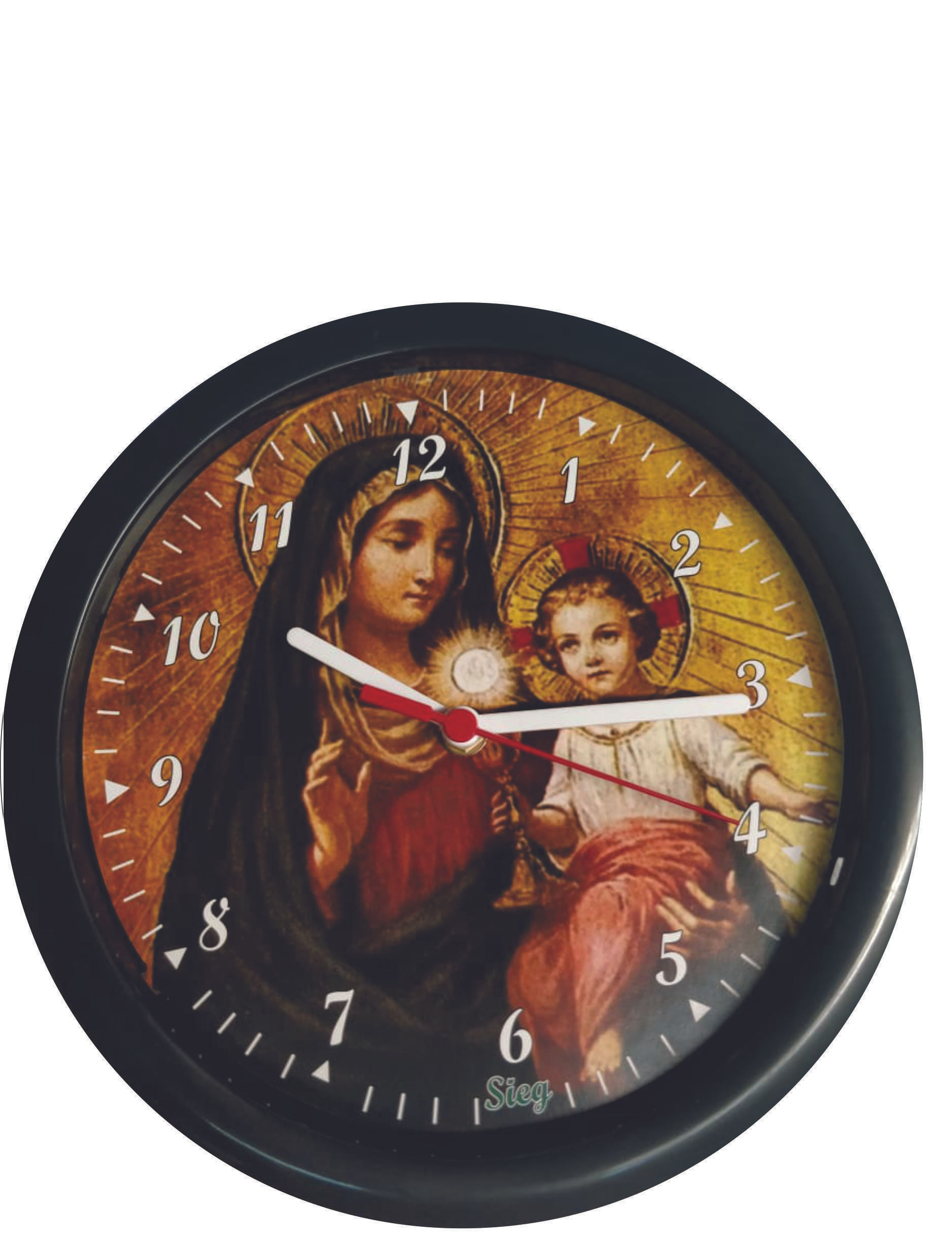 Miniatura Relógio Redondo Sieg Menino Jesus 24cm - Preto