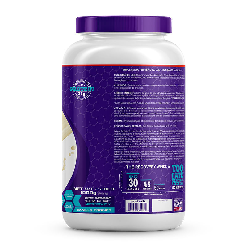 Miniatura Whey Protein  - Protech 1Kg - Baunilha
