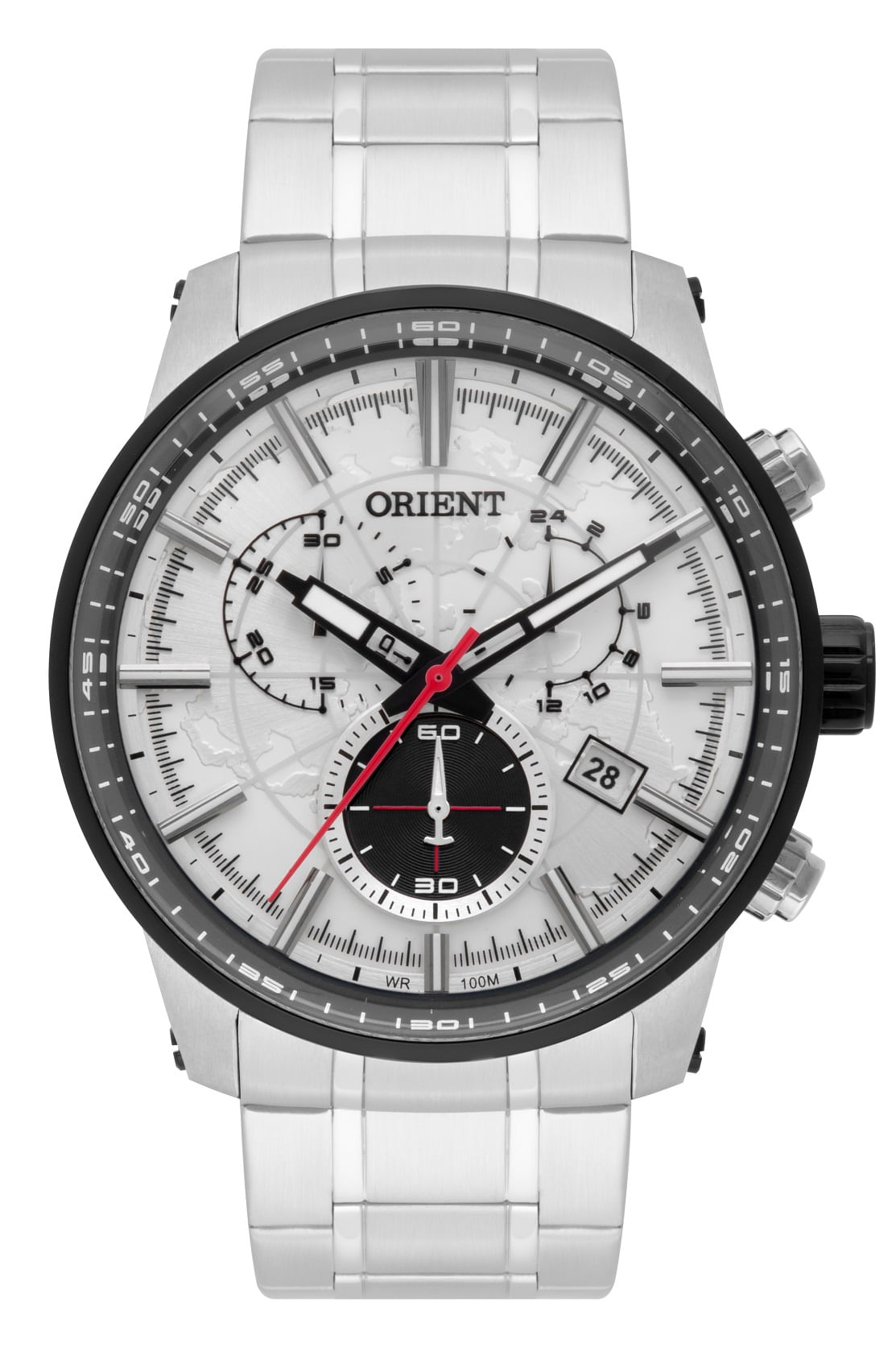 Miniatura Relógio Orient Masculino Cronógrafo Mbssc174 S1sx Prata