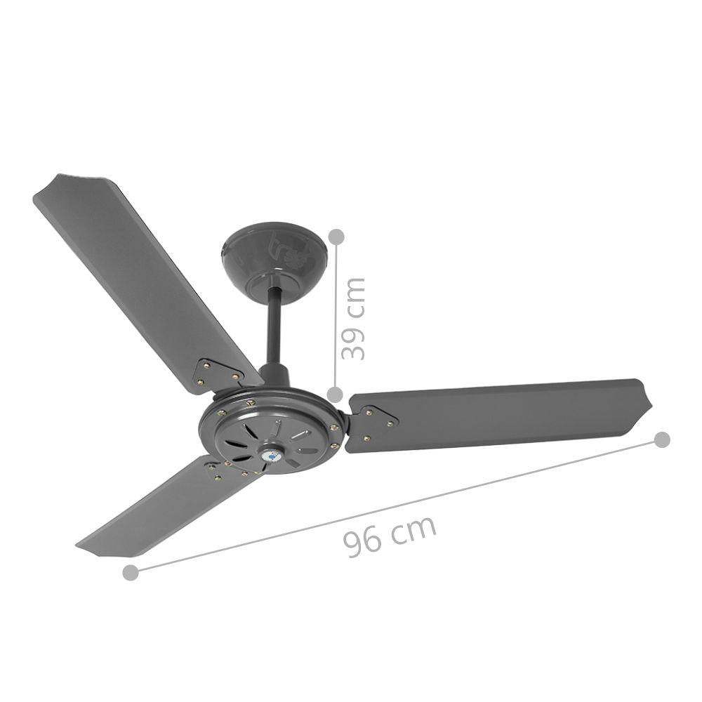Miniatura Ventilador Ipanema Grafite 110v 3 Pás E Controle 110V
